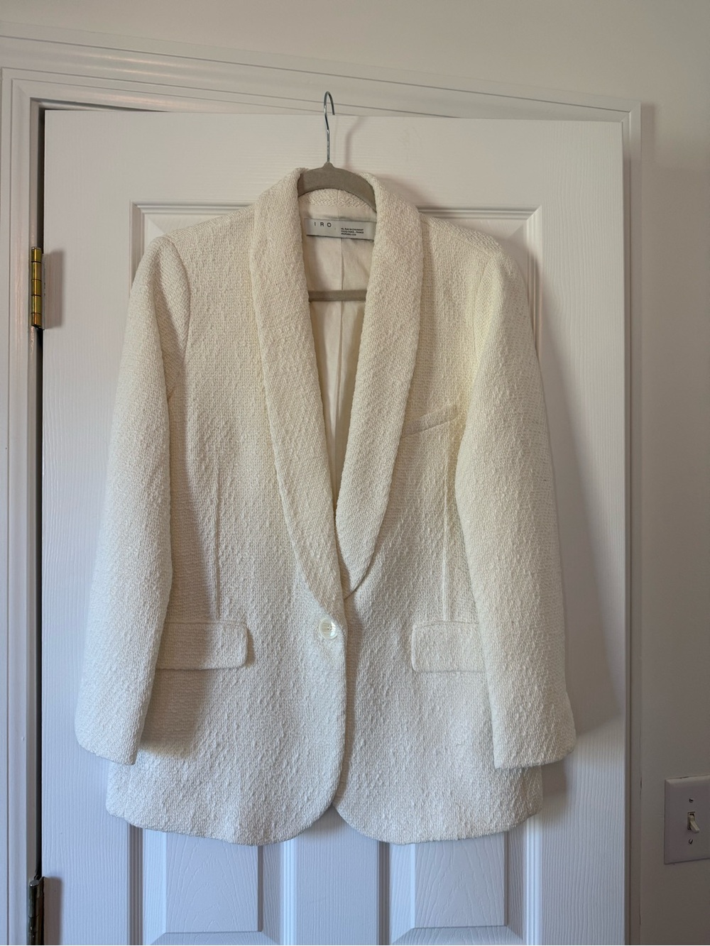 IRO Cream Shawl-Collar Textured Blazer